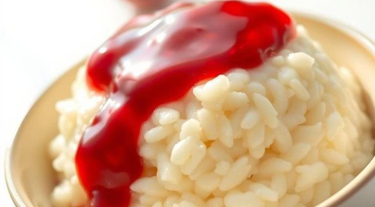 jamie oliver rice pudding with strawberry jam